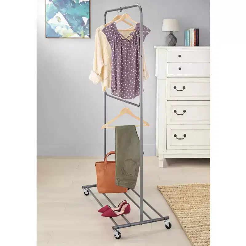 Portant à vêtements convertible gris 1 pièce