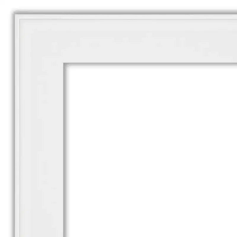 Miroir mural de salle de bain étroit blanc de 30 po x 30 po sans biseau avec quincaillerie de montage, à fixer au mur