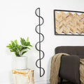 Miroir mural ondulé à 8 couches en bois mince et superposé, 150x18 cm : Décoration de vanité moderne