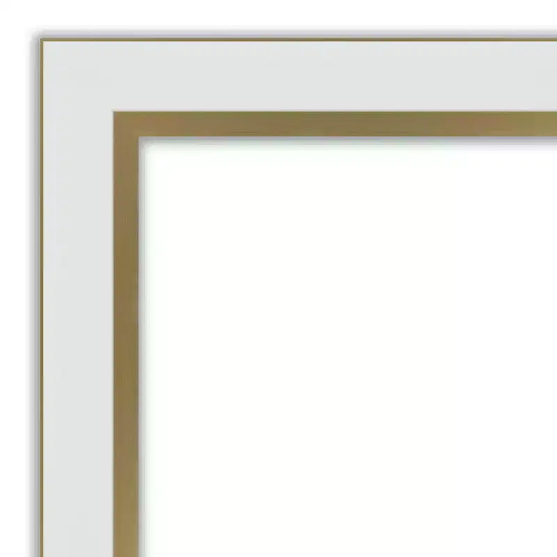 Miroir de porte étroit rectangulaire complet 17 po x 51 po en EVA blanc doré non biseauté