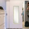 Miroir de porte étroit rectangulaire complet 17 po x 51 po en EVA blanc doré non biseauté