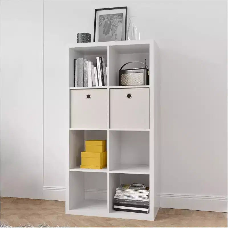 Meuble de rangement 8 cases avec étagères ouvertes à l'arrière, bibliothèque de rangement 2 x 5 cubes pour la décoration intérieure