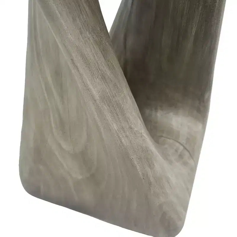 Table d'appoint rétro, texture bois, table d'appoint torsadée pour l'intérieur/extérieur