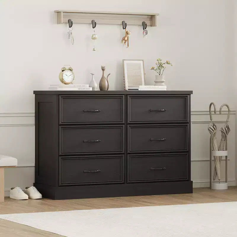 Table de Chevet Moderne avec Tiroir, Armoire de Rangement Parfaite pour la Chambre à Coucher, Organiseur à Tiroirs, Bois Robuste, Design Compact, Finition Noir Grain de Bois