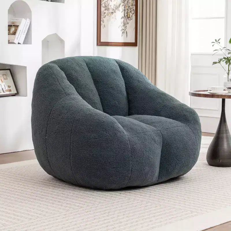 Fauteuil poire en tissu peluche doux, fauteuil de sol en mousse à mémoire de forme pour un confort moelleux, fauteuil de salon moderne pour le jeu, pour le salon