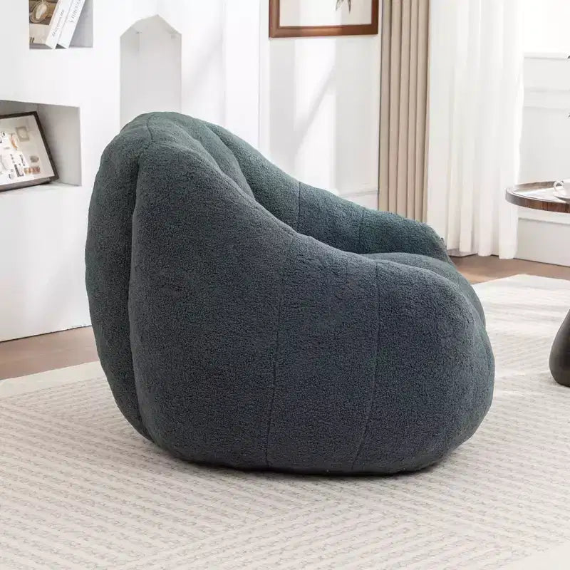 Fauteuil poire en tissu peluche doux, fauteuil de sol en mousse à mémoire de forme pour un confort moelleux, fauteuil de salon moderne pour le jeu, pour le salon