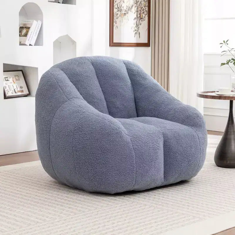 Fauteuil poire en tissu peluche doux, fauteuil de sol en mousse à mémoire de forme pour un confort moelleux, fauteuil de salon moderne pour le jeu, pour le salon