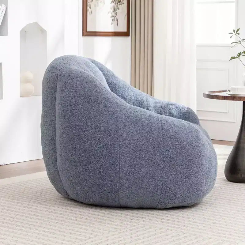 Fauteuil poire en tissu peluche doux, fauteuil de sol en mousse à mémoire de forme pour un confort moelleux, fauteuil de salon moderne pour le jeu, pour le salon