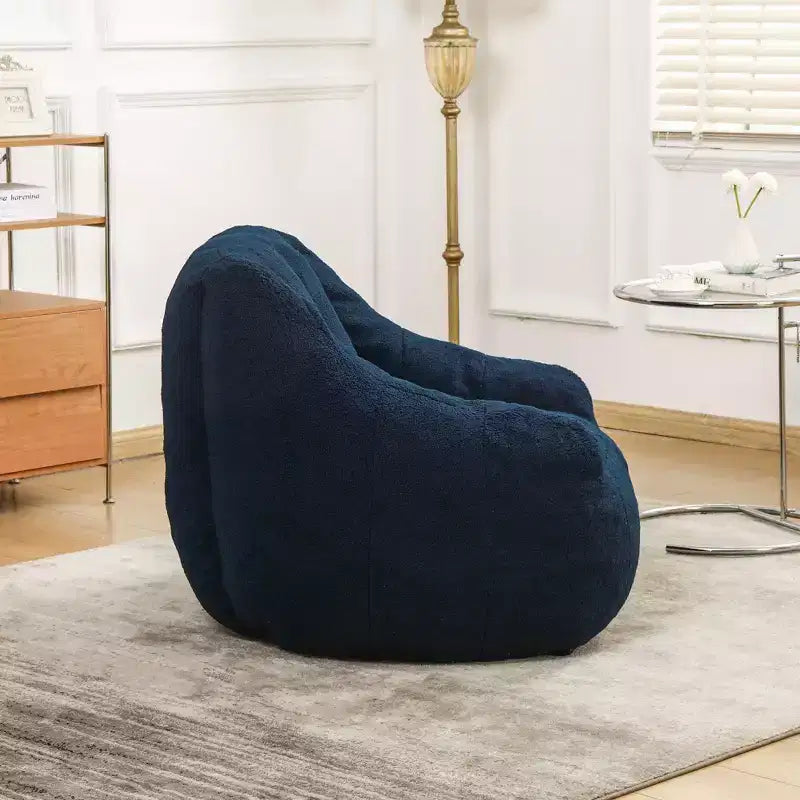 Fauteuil poire en tissu peluche doux, fauteuil de sol en mousse à mémoire de forme pour un confort moelleux, fauteuil de salon moderne pour le jeu, pour le salon