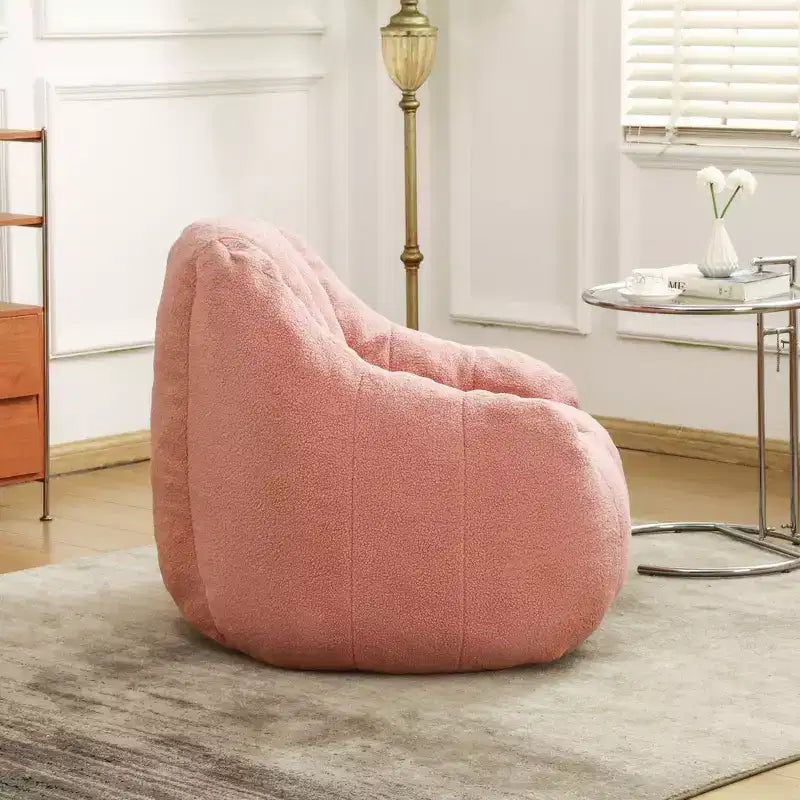 Fauteuil poire en tissu peluche doux, fauteuil de sol en mousse à mémoire de forme pour un confort moelleux, fauteuil de salon moderne pour le jeu, pour le salon