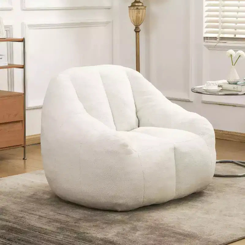 Fauteuil poire en tissu peluche doux, fauteuil de sol en mousse à mémoire de forme pour un confort moelleux, fauteuil de salon moderne pour le jeu, pour le salon
