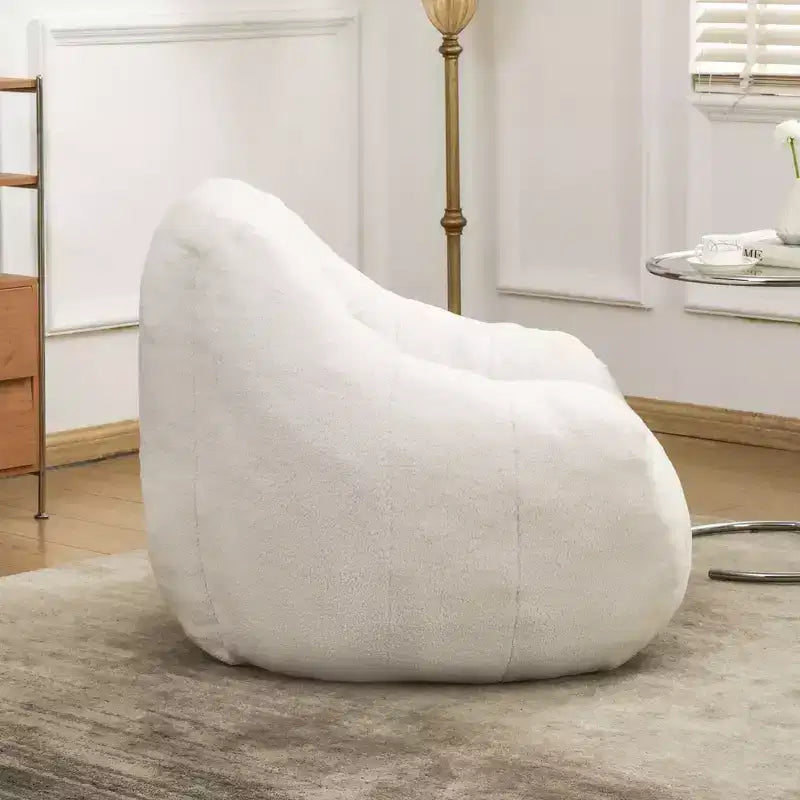 Fauteuil poire en tissu peluche doux, fauteuil de sol en mousse à mémoire de forme pour un confort moelleux, fauteuil de salon moderne pour le jeu, pour le salon