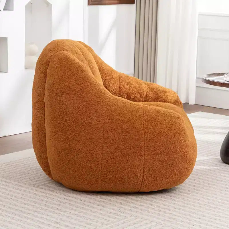 Fauteuil poire en tissu peluche doux, fauteuil de sol en mousse à mémoire de forme pour un confort moelleux, fauteuil de salon moderne pour le jeu, pour le salon