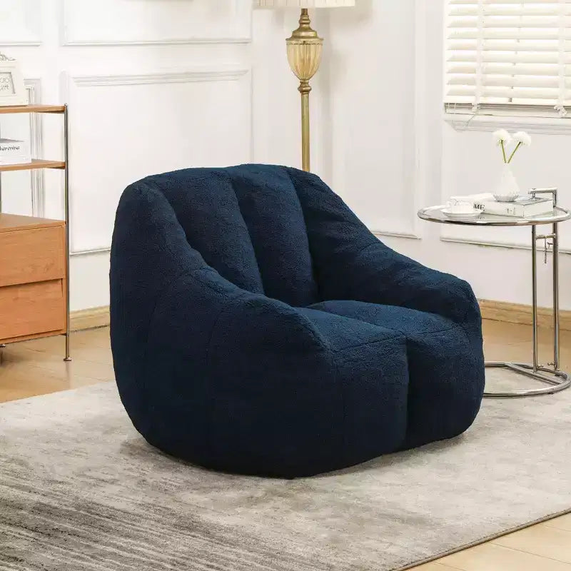Fauteuil poire en tissu peluche doux, fauteuil de sol en mousse à mémoire de forme pour un confort moelleux, fauteuil de salon moderne pour le jeu, pour le salon