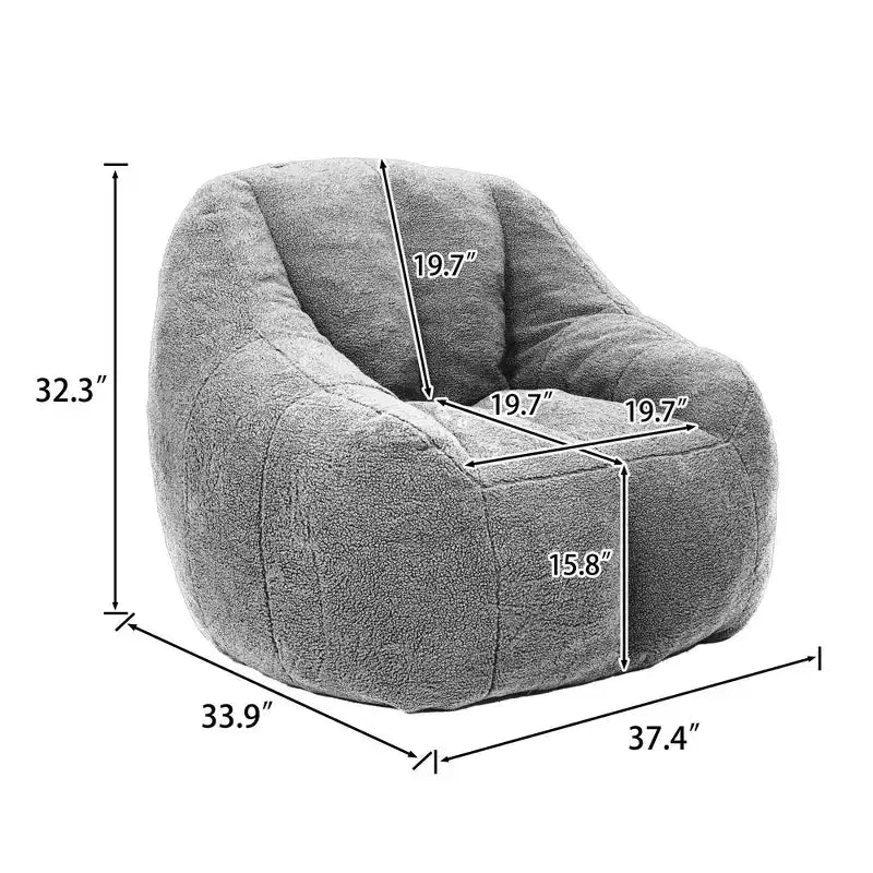 Fauteuil poire en tissu peluche doux, fauteuil de sol en mousse à mémoire de forme pour un confort moelleux, fauteuil de salon moderne pour le jeu, pour le salon