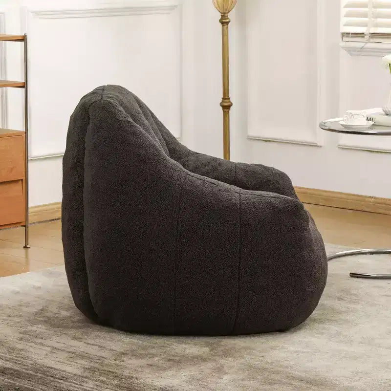 Fauteuil poire en tissu peluche doux, fauteuil de sol en mousse à mémoire de forme pour un confort moelleux, fauteuil de salon moderne pour le jeu, pour le salon