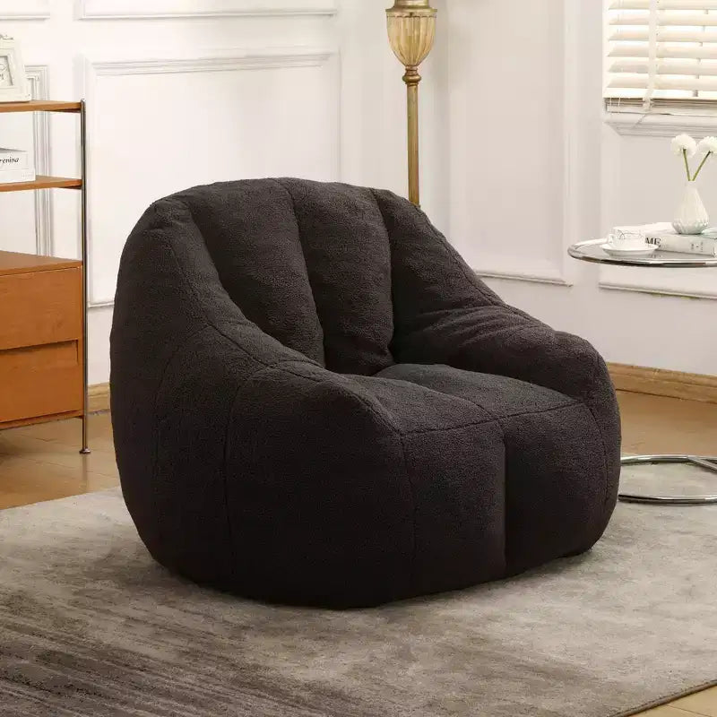 Fauteuil poire en tissu peluche doux, fauteuil de sol en mousse à mémoire de forme pour un confort moelleux, fauteuil de salon moderne pour le jeu, pour le salon