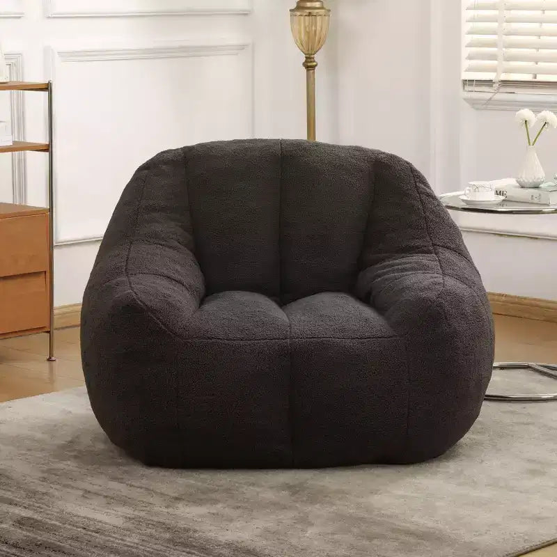 Fauteuil poire en tissu peluche doux, fauteuil de sol en mousse à mémoire de forme pour un confort moelleux, fauteuil de salon moderne pour le jeu, pour le salon