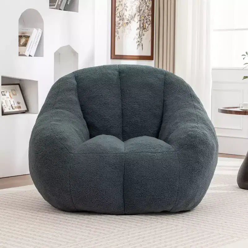 Fauteuil poire en tissu peluche doux, fauteuil de sol en mousse à mémoire de forme pour un confort moelleux, fauteuil de salon moderne pour le jeu, pour le salon