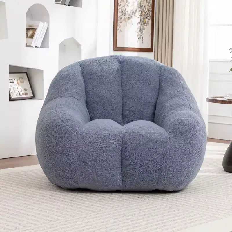 Fauteuil poire en tissu peluche doux, fauteuil de sol en mousse à mémoire de forme pour un confort moelleux, fauteuil de salon moderne pour le jeu, pour le salon