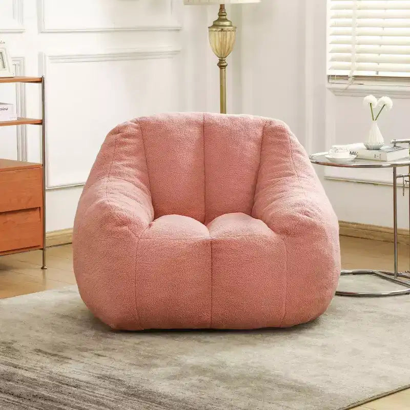 Fauteuil poire en tissu peluche doux, fauteuil de sol en mousse à mémoire de forme pour un confort moelleux, fauteuil de salon moderne pour le jeu, pour le salon