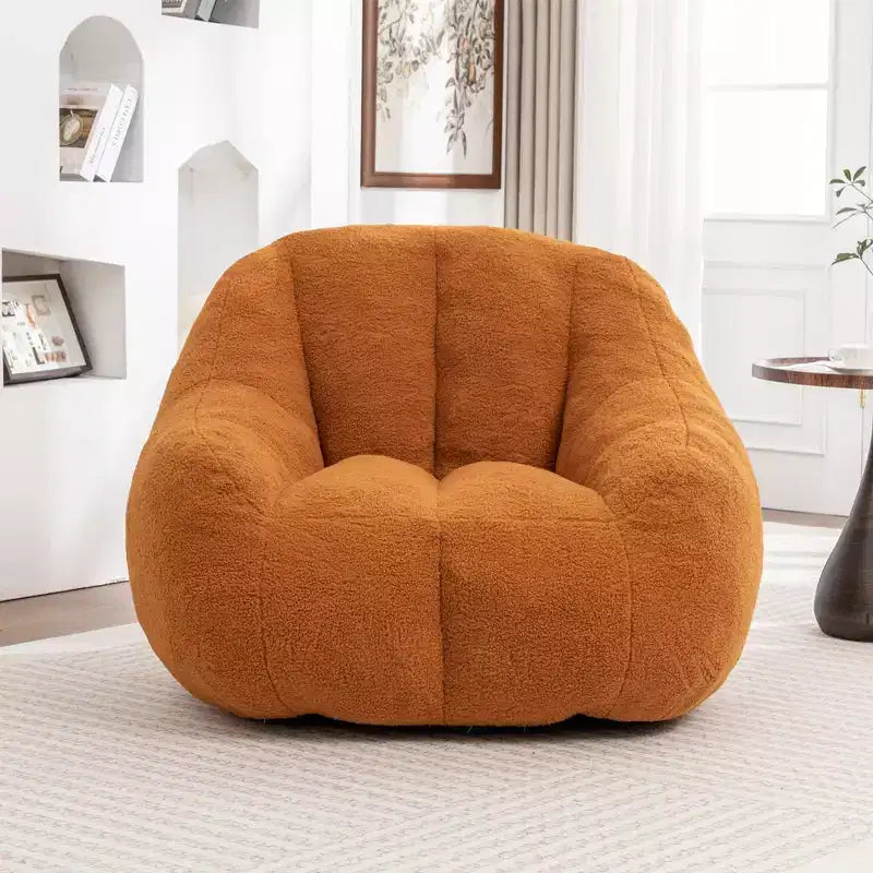 Fauteuil poire en tissu peluche doux, fauteuil de sol en mousse à mémoire de forme pour un confort moelleux, fauteuil de salon moderne pour le jeu, pour le salon