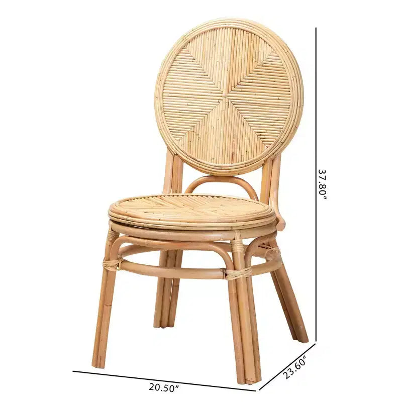 Chaise de salle à manger en rotin brun naturel : Aucun assemblage requis, Nettoyage des taches, Structure en bois