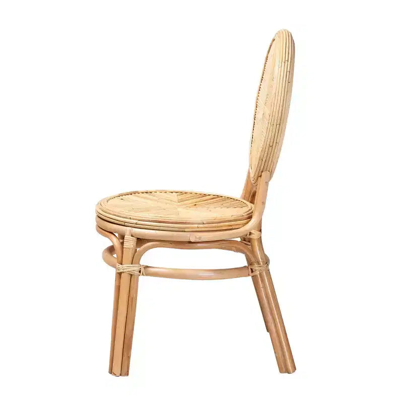 Chaise de salle à manger en rotin brun naturel : Aucun assemblage requis, Nettoyage des taches, Structure en bois
