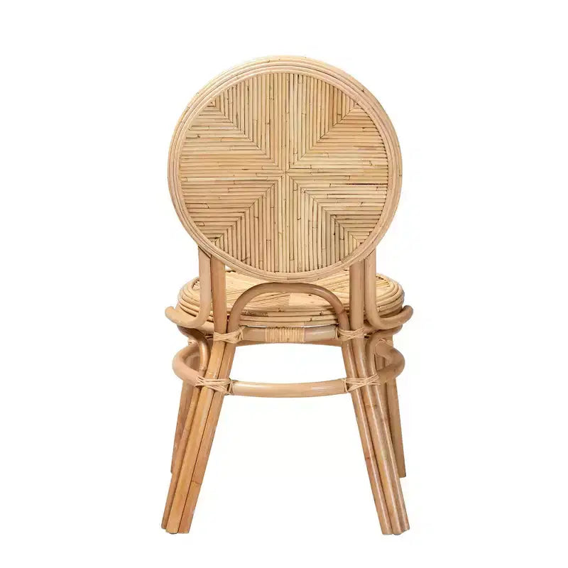 Chaise de salle à manger en rotin brun naturel : Aucun assemblage requis, Nettoyage des taches, Structure en bois