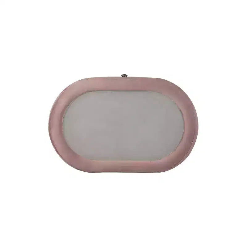 Table de chevet Salonia 29 po en composite de bois et velours rose, aucun assemblage requis, conforme aux normes de sécurité