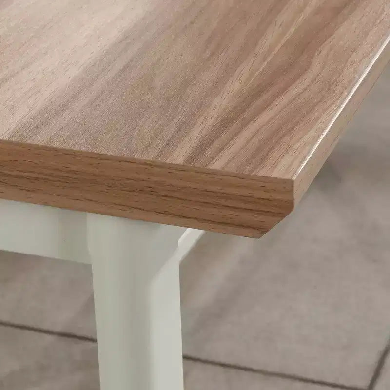 Retour de bureau d'angle Bergen 26 po x 20 po Acacia Kiln : Résistant à la chaleur et aux rayures, certifié BIFMA, cadre métallique