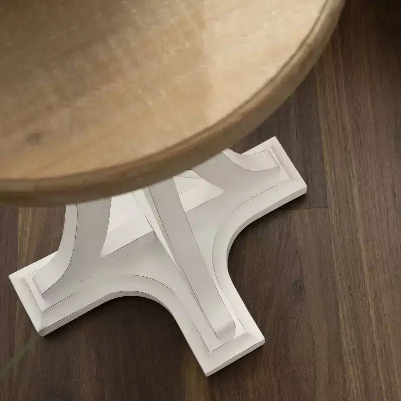 Table d'appoint ronde en bois Linsley, 40 cm de diamètre, marron rustique