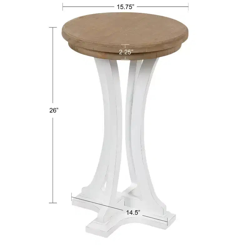 Table d'appoint ronde en bois Linsley, 40 cm de diamètre, marron rustique