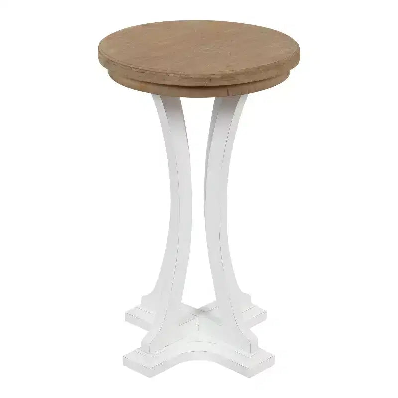 Table d'appoint ronde en bois Linsley, 40 cm de diamètre, marron rustique