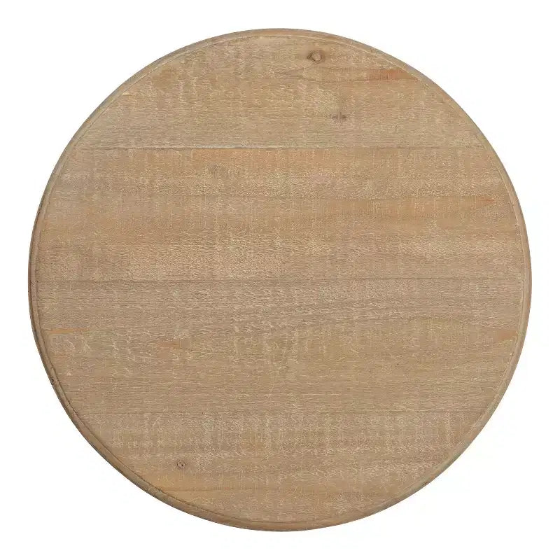 Table d'appoint ronde en bois Linsley, 40 cm de diamètre, marron rustique