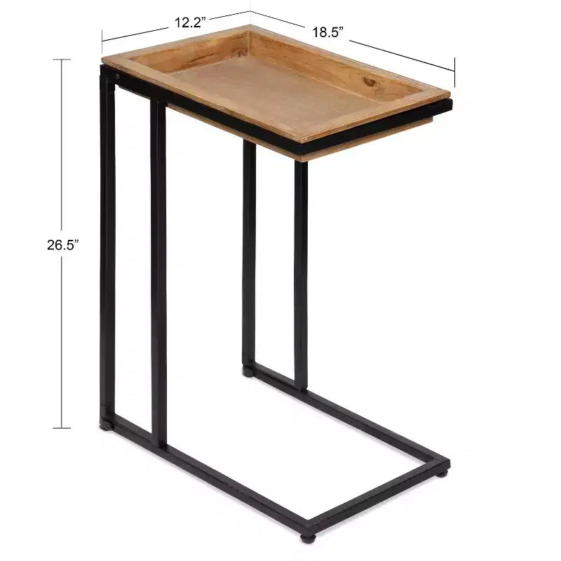 Table d'appoint en C Lockridge en bois et métal