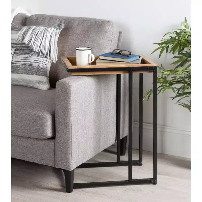 Table d'appoint en C Lockridge en bois et métal
