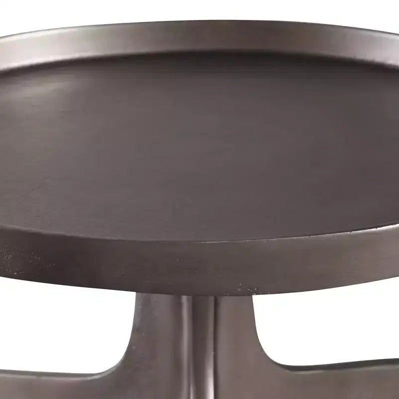 Table d'appoint Kenna 16 en aluminium texturé nickel, large