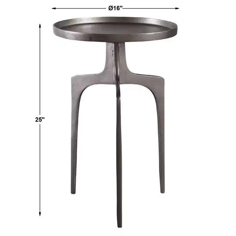 Table d'appoint Kenna 16 en aluminium texturé nickel, large