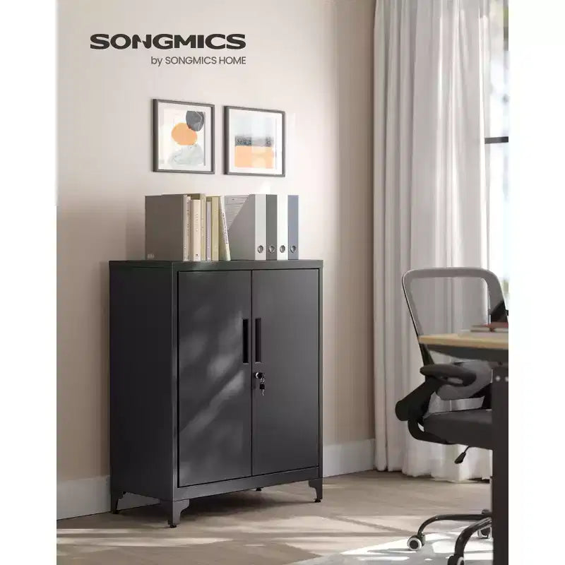 Armoire de bureau, Armoire de garage, Armoire de rangement en métal avec portes et étagères
