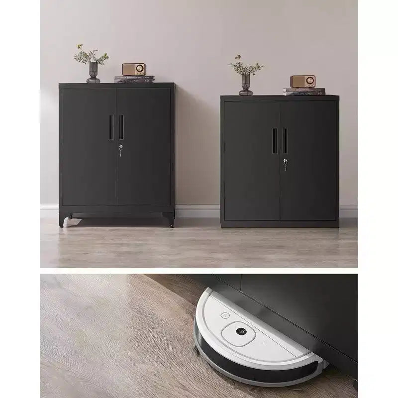 Armoire de bureau, Armoire de garage, Armoire de rangement en métal avec portes et étagères