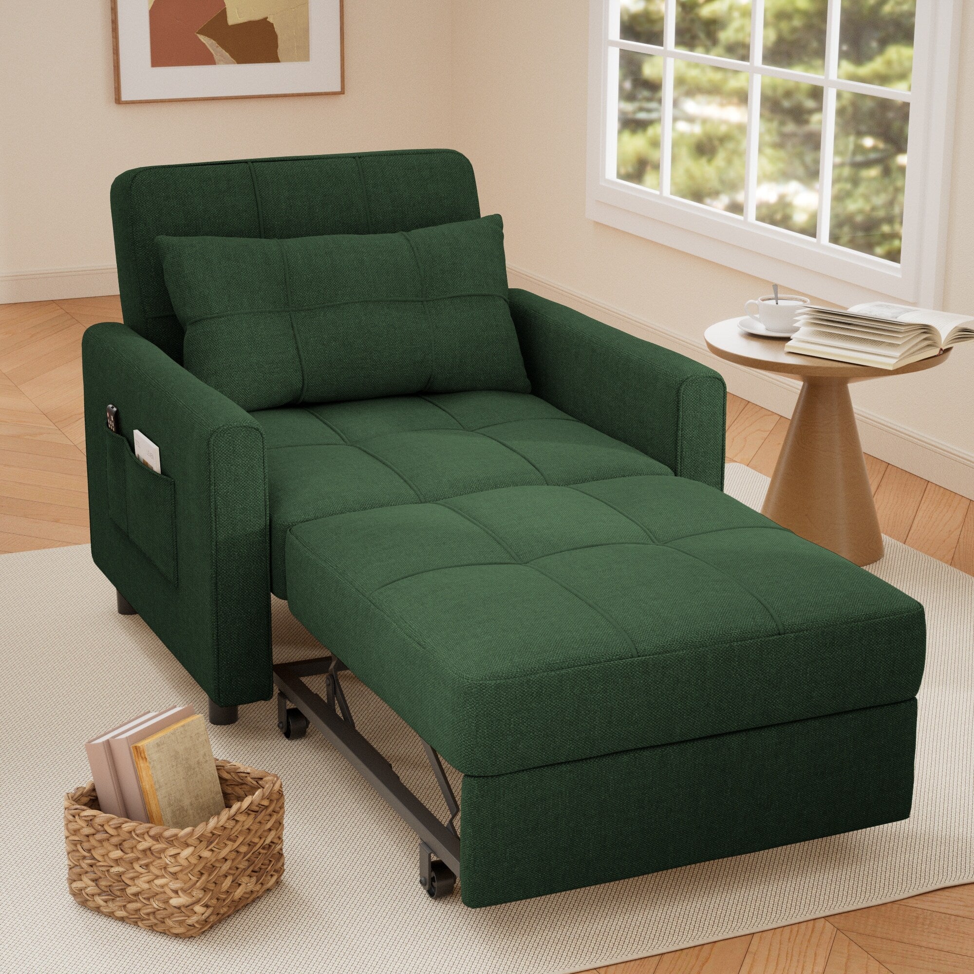 Canapé-lit convertible 3-en-1, Canapé-chaise dépliable, Lit pliant convertible pour salon