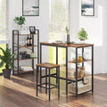 Table de bar avec cadre métallique robuste, montage facile, design industriel, 60 x 109 x 100 cm, marron rustique