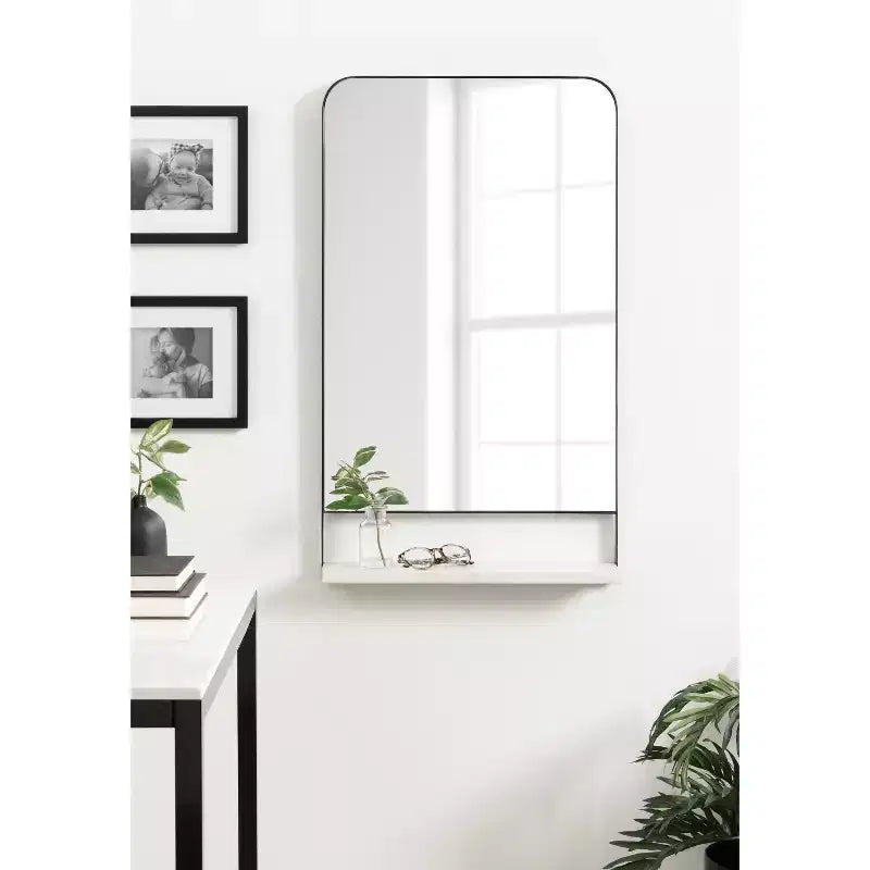 Miroir mural en arc Chadwin 20x34 avec étagère