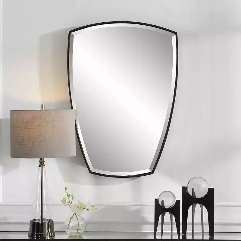 Miroir Mural Shield Satin Noir 25 1/4 x 36