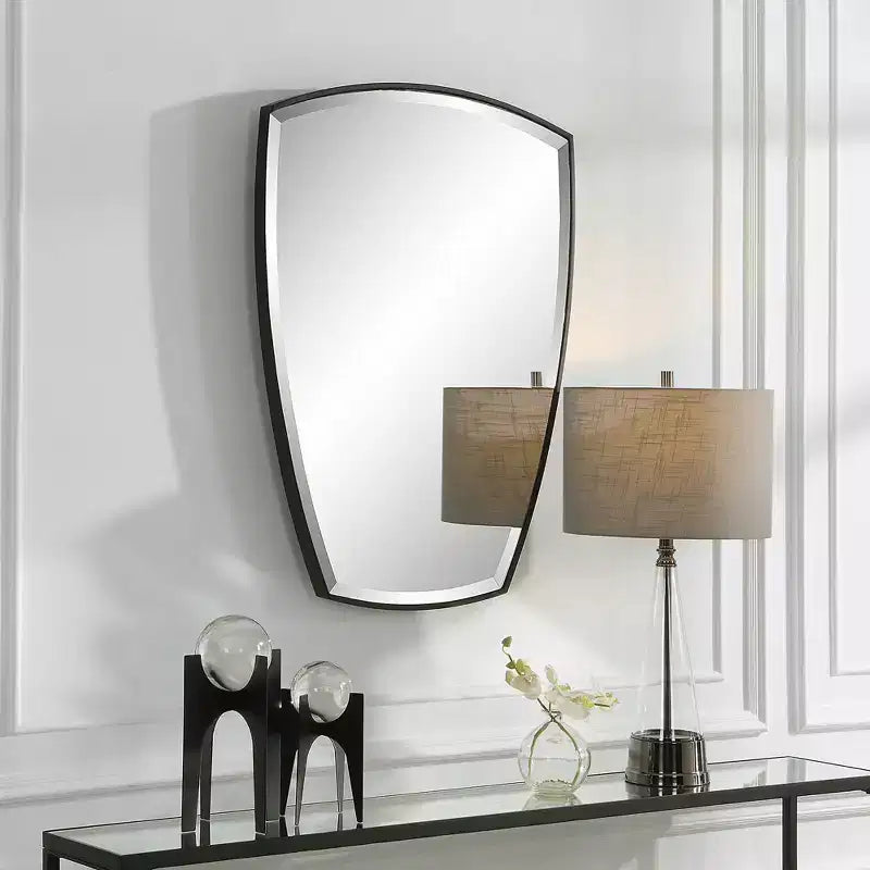 Miroir Mural Shield Satin Noir 25 1/4 x 36