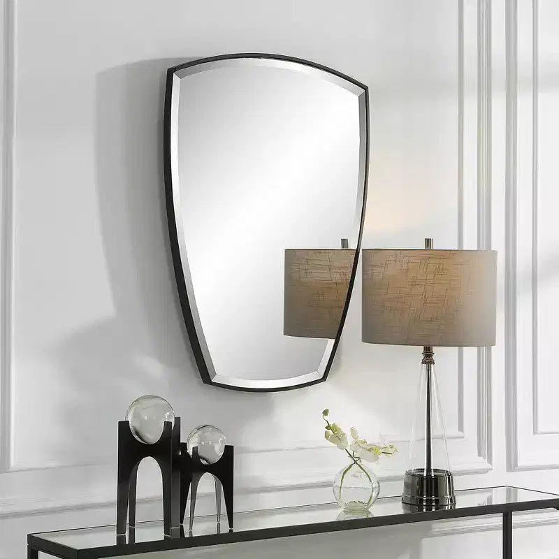 Miroir Mural Shield Satin Noir 25 1/4 x 36