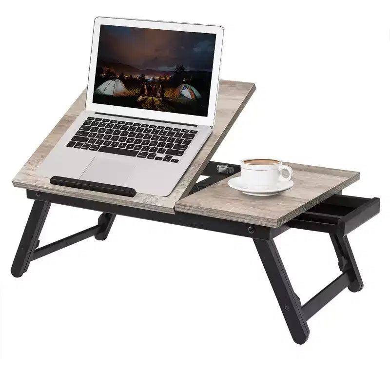 Plateau de lit pour ordinateur portable et petit-déjeuner avec dessus inclinable réglable
