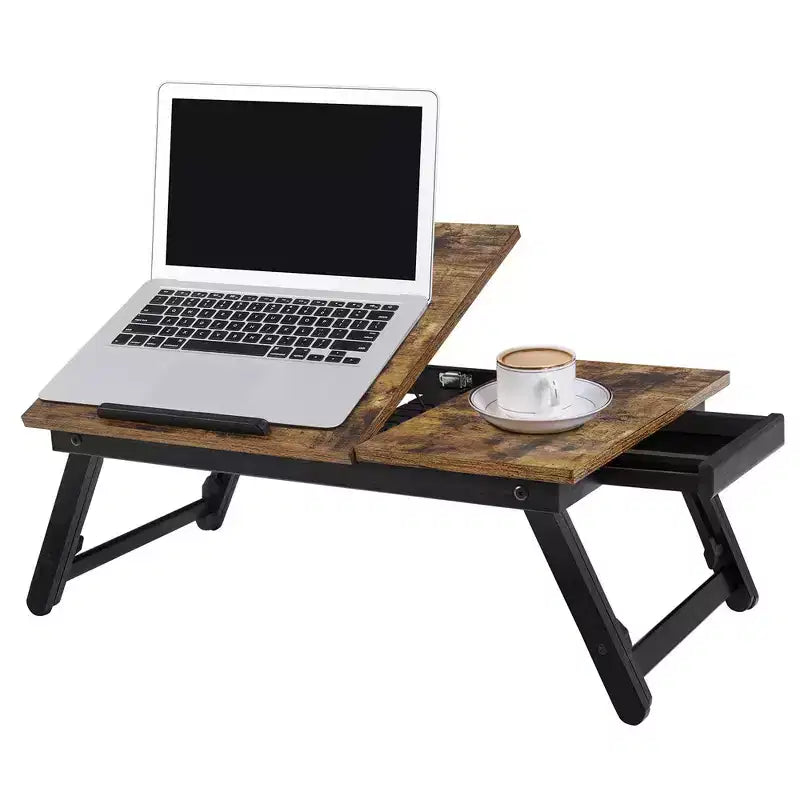 Plateau de lit pour ordinateur portable et petit-déjeuner avec dessus inclinable réglable