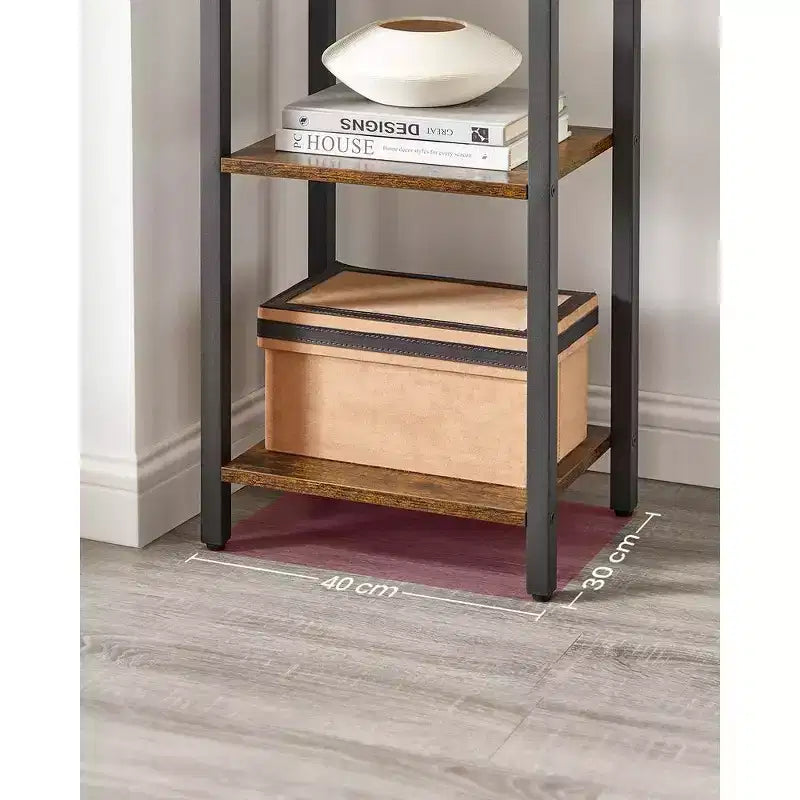 Étagère à 6 niveaux, Grande bibliothèque avec cadre en acier, Étagère profonde pour bureau, salon